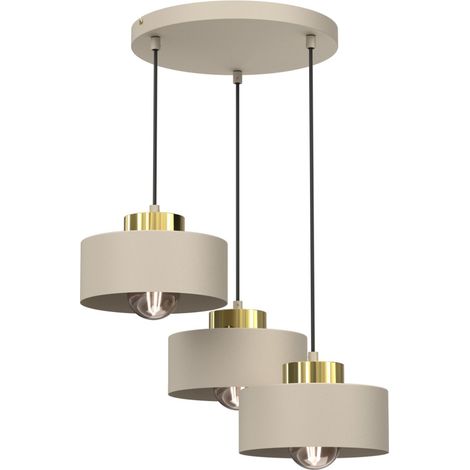 Lampada a sospensione Marti Luminex beige oro 3xE27