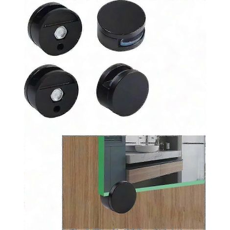 Support mural miroir, 4 pinces de fixation miroir, supports muraux noirs pour verre 3-5mm, kit de montage miroir épais, clips de pose robustes. (1/5)