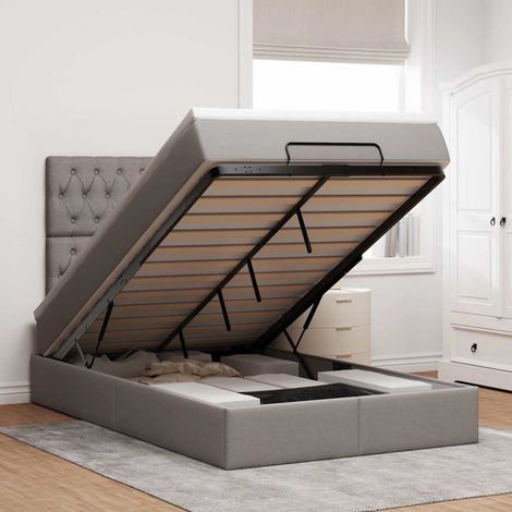 Estructura de cama otomana colchón tela topo 120x190 cm vidaXL (1/5)