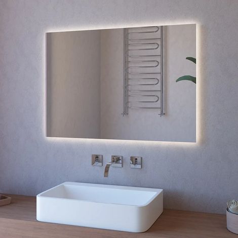 Specchio LED 100x70 installazione reversibile e illuminazione perimetrale (1/5)