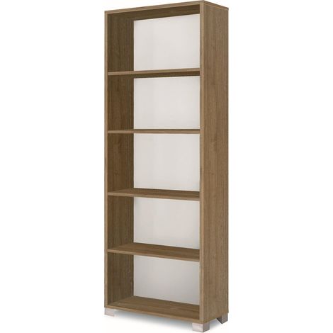 Libreria a Giorno 5 Ripiani 70x29x190 cm Noce Stelvio