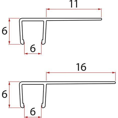 Jeu de joints verticaux pour verre 6/6mm, 1900mm (1/2)
