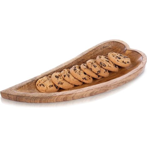 Heart-Shaped Mango Wood Serving Platter, 38x15.5 cm (1/5)