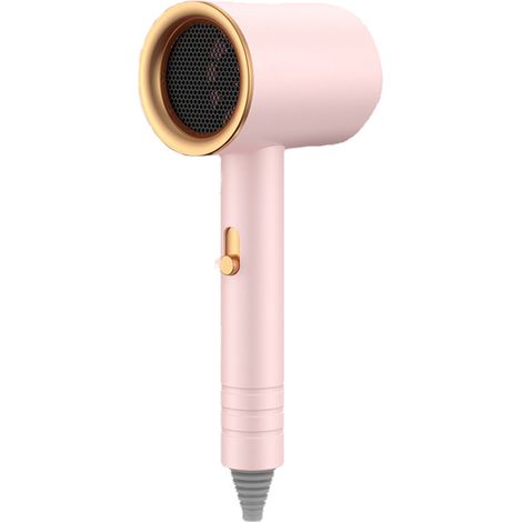 Sèche-cheveux Silencieux à Nozzle Rotatif 360°, Séchage Rapide, Portable ABS/PP pour Salon et Maison, Rose avec Lumière Bleue (1/5)