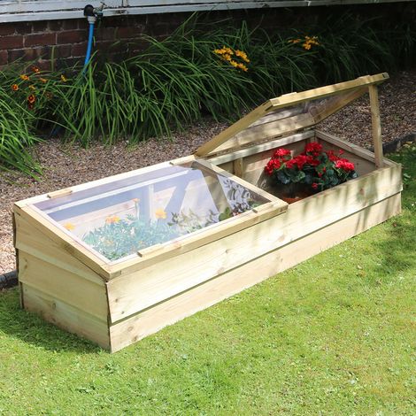 Zest Sleeper Wooden Cold Frame Growhouse Greenhouse Garden Plant 1.7m (1/5)
