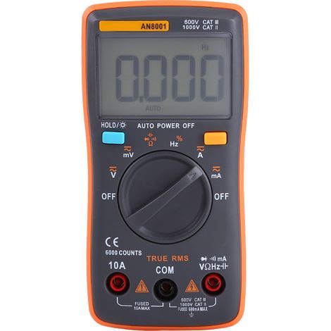 Multimètre Numérique Portable 6000 Points AC/DC avec Rétroéclairage - Mesure Tension, Courant, Résistance (1/5)