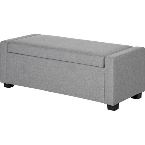 Panca Fondoletto avec Vano Contenitore en Tissu, 120x50x44cm - Gris (1/5)
