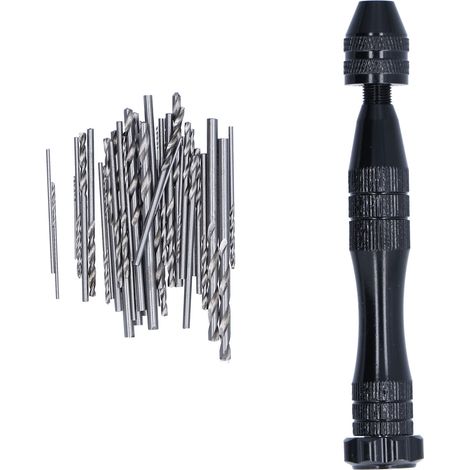 Lot de 48 forets à main noirs moletés, kit de perçage manuel pour résine bois bijoux (1/5)