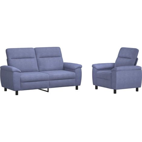 Ensemble de canapés 2 pièces Bleu denim Tissu - 178 × 90 × 95 cm (1/5)
