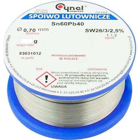Estaño con fundente 0,70 mm/100 g de estaño