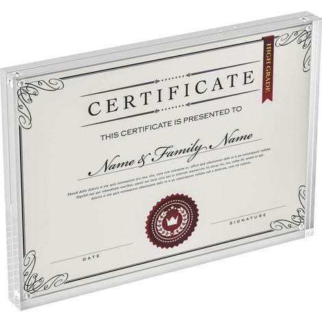 Cadre photo en acrylique A4, Cadre photo en Perspex pour photos de mariage, Cadre de certification autoportant pour table 12 mm + 12 mm (1/5)