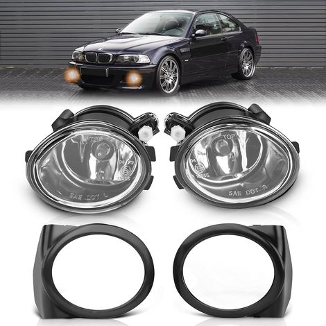 Feux anti-brouillard compatibles avec E46 E39, Pare-chocs M Tech Pack M Sport, Serie 3 5, M3 M5, 09/2000-12/2007, HB SDN WGN CPE CONV, 1 Paire Phares antibrouillard Claire (1/5)