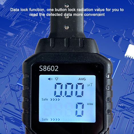 Dosimètre de rayonnement numérique portable 3 en 1, champ électrique, détecteur multifonctionnel de température magnétique, testeur de bureau à domicile, alarme sonore et lumineuse, écran LCD avec rét (1/5)