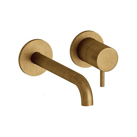 Cristina Ondyna – Mitigeur de lavabo mural 2 trous finition vieux bronze – Bec 18 cm – Fabrication italienne – TV25792