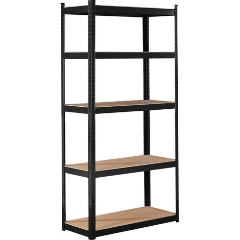 AREBOS Heavy Duty Shelving Cellar Shelving Boltless Shelving Storage Shelving Workshop Shelving Black (1/5)