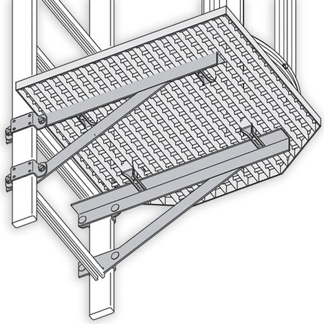 Hailo Umstiegs-Einheit für Steigleitern Typ 1680, 40x20mm aus Stahl verzinkt