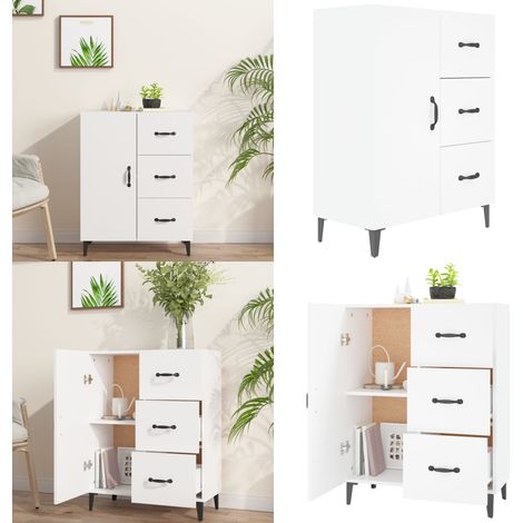 Sideboard Weiß 69,5x34x90 cm Holzwerkstoff - Stauraum - Beistellschrank (1/5)