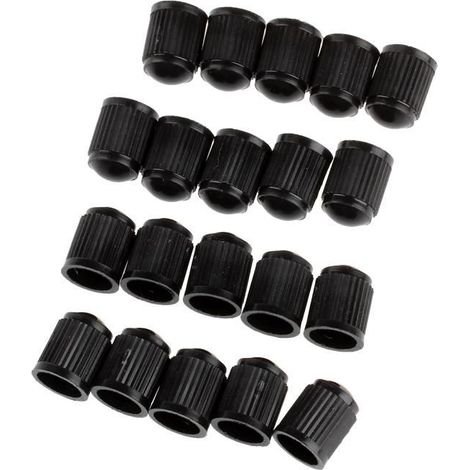 20pcs Bouchons de protection de valve en plastique Tubes de pneu pour velo moto voiture Van Noir-Ywey (1/5)