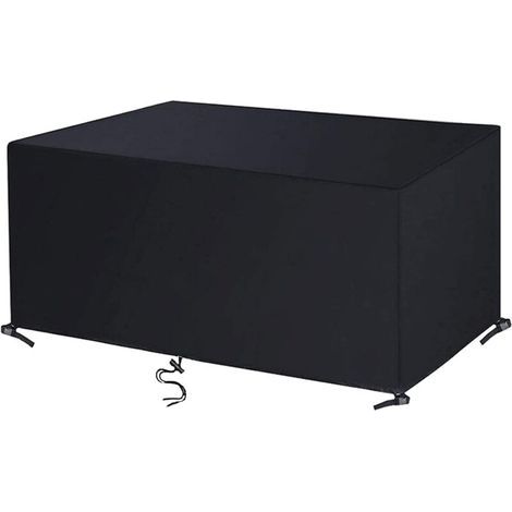 Housse Salon de Jardin 420D Oxford Tissu Housse de Protection pour Mobilier Housse de Table de Jardin Imperméable Bâche de Protection avec Corde et Boucle Verrouillage Noir 100x80x85cm (1/5)