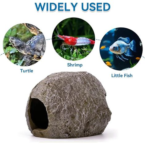 Roches Magnétiques pour Aquarium, Cachettes Magnétiques Aquarium Cachette en Résine pour Pléco, Cachette Pleco en Résine pour Betta Cichlidés et Crevettes Abri pour Petits (1/2)