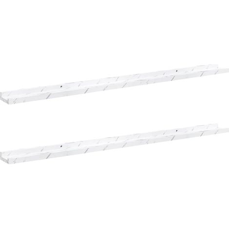 Estante de pared con estante 2 pcs Mármol 115 x 9 x 3 cm vidaXL