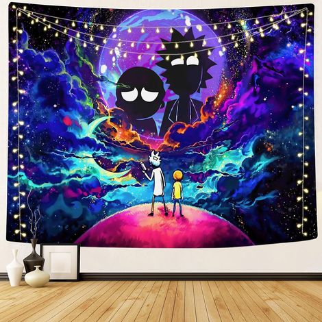 Rick Morty Wandteppich für Wohnzimmer, Schlafzimmer, Wohnheim, Heimdekoration (73 x 95 cm) (1/5)