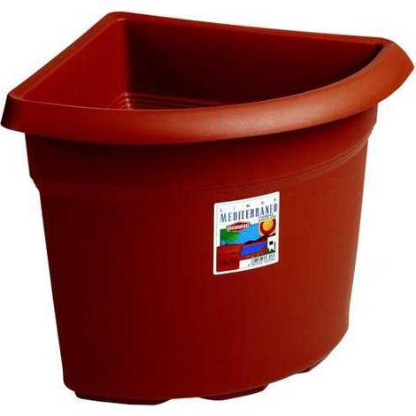Stefanplast 92450 Mediterraneo Fioriera Angolare in Plastica 45x45 cm 35 L colore Terracotta (1/4)