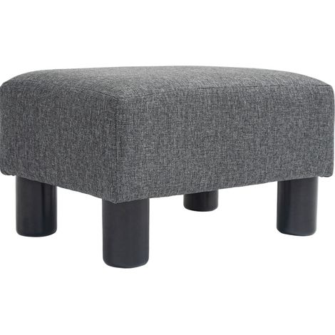 CHICFURN poggiapiedi rettangolare 40x30x24 cm in tessuto grigio scuro, seduta aggiuntiva (1/5)