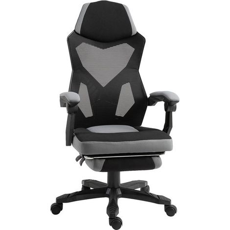 Fauteuil de bureau gaming STARSHIP gris et noir (1/5)
