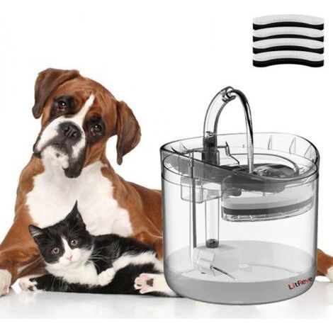 1.8L Recyclable Automatic Cat Fountain - Noiseless Water Dispenser for Cats Dogs Eu Plug (1/5)