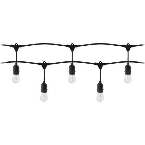 Guirlande Guinguette LED 220V 10M avec 10 Ampoules E27 1W Raccordable - Blanc Chaud - Blanc Chaud () - SILUMEN (1/5)
