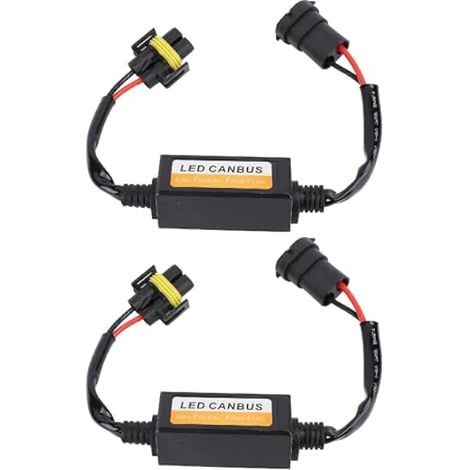 Lot de 2 décodeurs Canbus pour phares LED avec fiche H8 H9 H11 anti-scintillement et anti-scintillement - Condensateur de résistance (1/5)