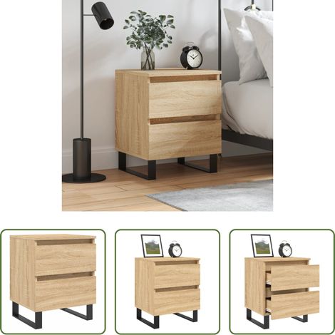 Holz Nachttisch - Nachttisch Sonoma-Eiche 40x35x50 cm Holzwerkstoff (1/5)
