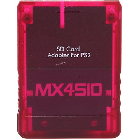 Adaptateur de Carte de Stockage Transparent Plug and Play pour PS2 - Lecteur de Cartes Mémoire Professionnel pour Console de Jeu Rouge (1/5)