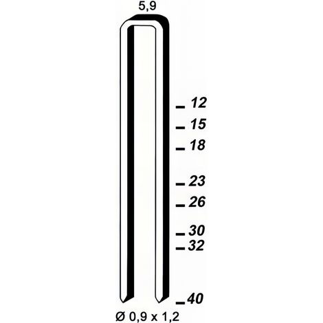 5 200 agrafes INOX ES-26 - 5,9 x 26 x D. 0,9 x 1,2 mm - 6ES269 - Alsafix