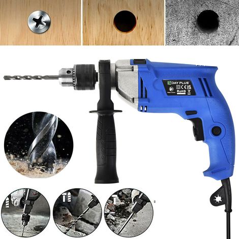 Hammer Drill Electric Corded Impact Drill Rotating Handle Wood Steel Concrete (1/5)