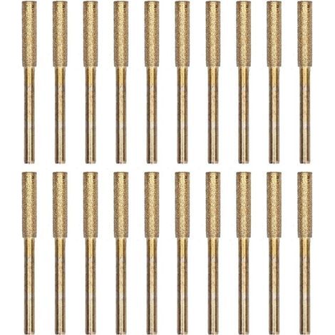 Affûteur de tronçonneuse 20 pièces, tête de meulage de bavure, Kit d'outils d'affûtage de fichiers rotatifs, or 4mm (1/5)