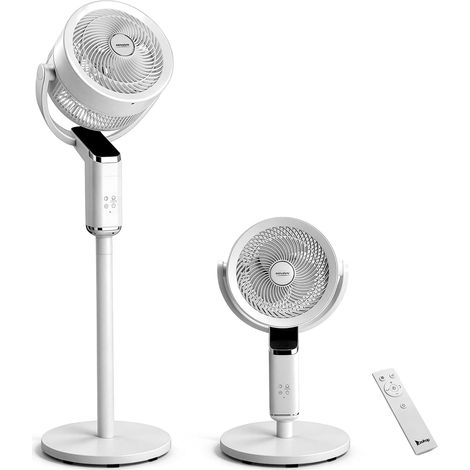 Ventilateur sur Pied Silencieux,Circulateur d’Air Puissant,oscillation omnidirectionnelle 90°+120°,Hauteur 62–110 cm,8 Vitesses, Minuterie 15 h (1/5)