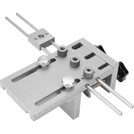 Kit de Gabarit de Trou de Poche 6/8/10/15mm, Kit de Guide de Forage à Bois 4 en 1 Gabarit De Percage Oblique Aluminium 6061 Localisateur de perforateur à Bois Pour le travail du bois et DIY (1) (1/5)