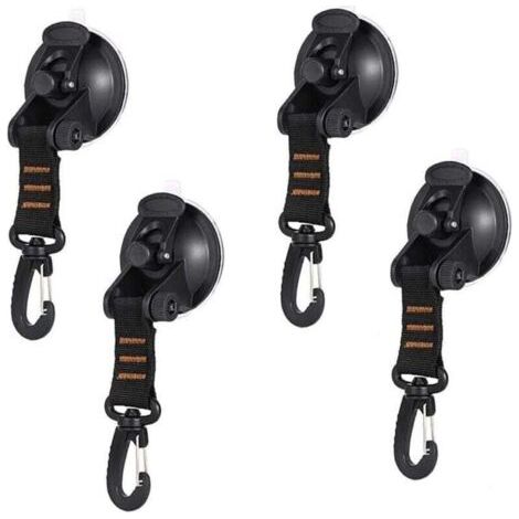4pcs Ancre à Ventouse, Ventouses D'ancrage, Ancre à Ventouse Robuste avec Fixation du Crochet d'Arrimage, Crochet de Fixation de Ventouse Auvent à Ventouse pour Voiture Bateau Camping Tente Bagage (1/5)