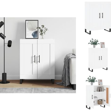 Sideboards - Living Sideboard Weiß 69,5x34x90 cm Holzwerkstoff (1/5)