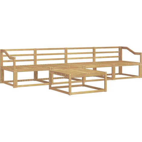 Outdoor Sofa Set 5 pcs White 79 x 79 x 37 cm Solid Acacia Wood vidaXL