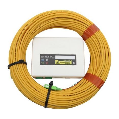 Répartiteur fibre optique PAU 4S+ 2 fibres Dca 40m pré-raccordées à une extrémité (inclut les adaptateurs "SC/APC" femelle-feme