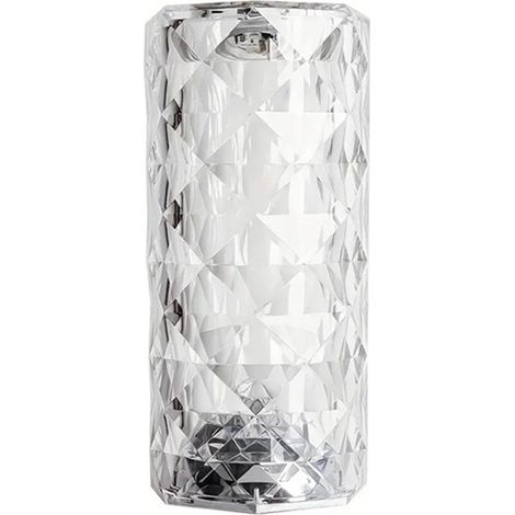 Ortviai Lampe de chevet en cristal rose avec commande tactile et télécommande – LED ABS, 21,4 x 9 cm, pour chambre à coucher (1/5)