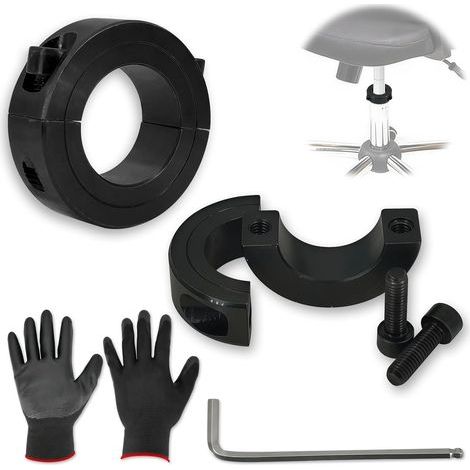 Molla a gas - Ricambi per sedie da ufficio - 2 morsetti per sedia da ufficio da 28 mm - Accessori di riparazione con guanti protettivi e strumenti di rimozione - Per sedie regolabili (1/5)