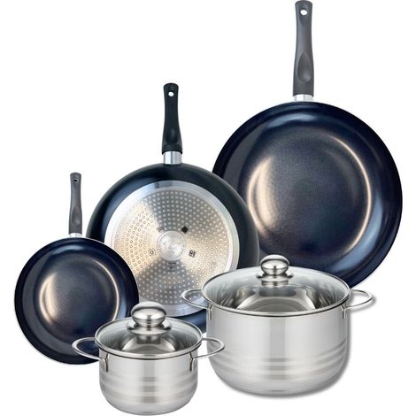 Ensemble de 3 Poêles de cuisson 20, 28 et 32 cm et 2 faitouts 14 et 20 cm Elo Prima Brillant (1/5)
