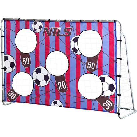 Portería de fútbol NT7788 2 en 1 con red y panel de puntería