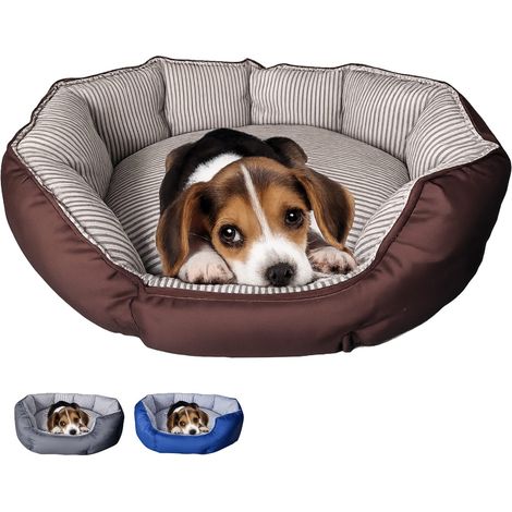 Cuccia morbida per animali domestici - Misura 63x54x20 cm - Cuccia relax Ovale con cuscino morbido in tessuto lavabile, bordi rialzati, per cani e gat (1/5)