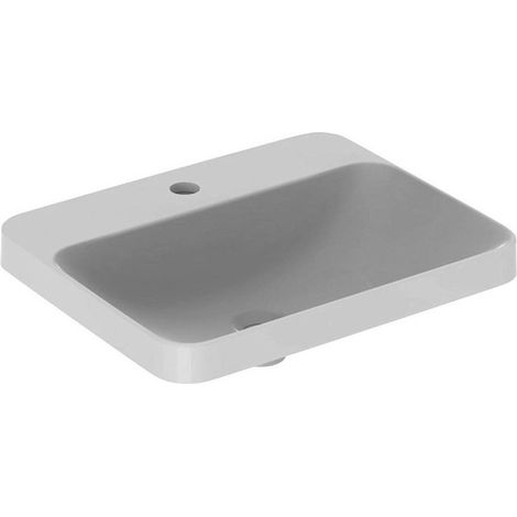 Lavabo à encastrer VariForm rectangulaire 550x450mm avec trou pour robinet sans trop plein blanc