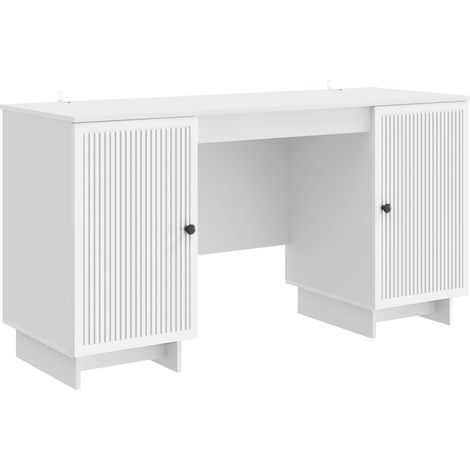 Desk White Engineered Wood 142.5 x 50 x 75 cm vidaXL